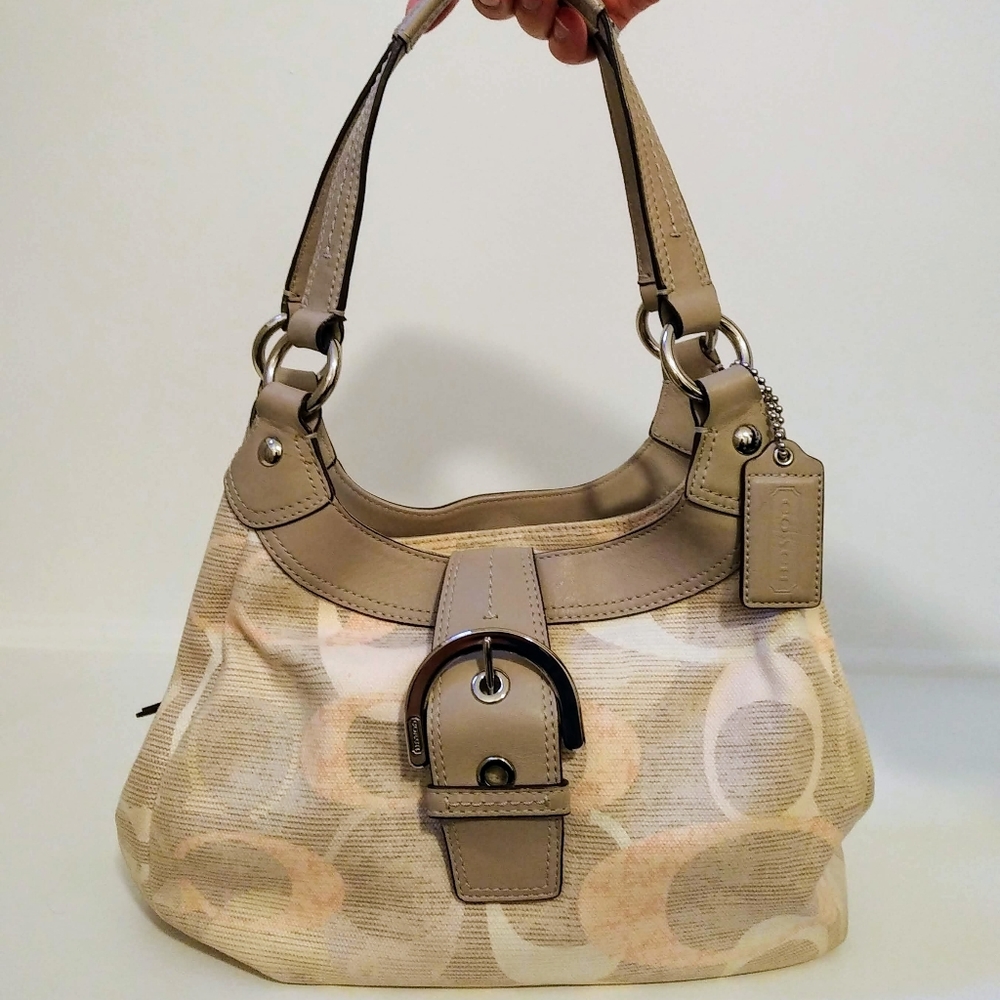 Coach canvas and leather bag